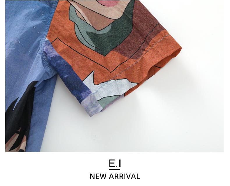 EI Children's Boys' Anime Print Short-Sleeved Shirt