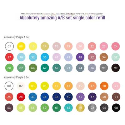 Акриловый маркер Arrtx Artesian — мягкий наконечник, водостойкий, 30 оттенков фиолетового цвета для творчества и граффити.