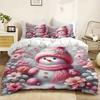 Рождественский Снеговик Узор 3D Принт Комплект Постельного Белья Милый Розовый Стиль Набор Пододеяльников Мягкий Удобный Домашний Роскошный Набор Покрывал