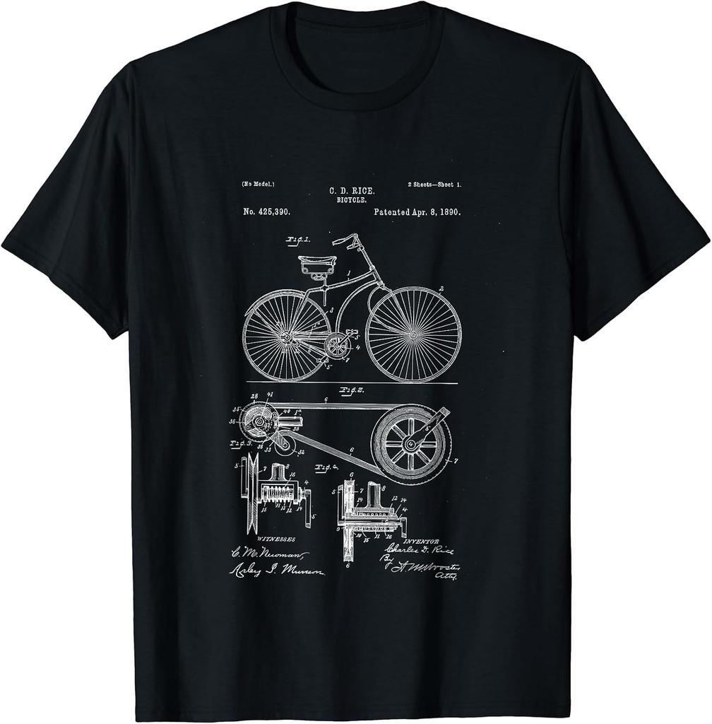 Vintage Patent Print 1900 Bicycle Cycling T-Shirt