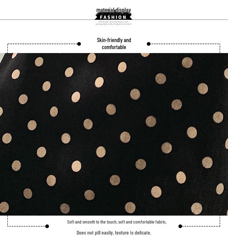 Sweet Age-Defying Polka Dot Velvet Midi Skirt - Autumn/Winter 2025, Versatile A-line Design