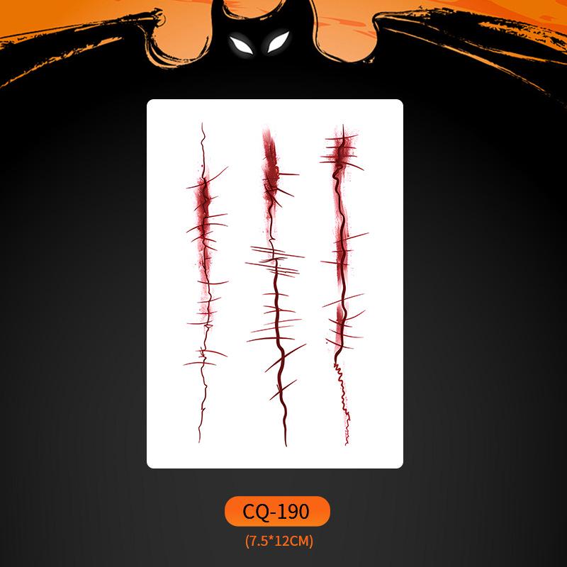 2024 Новые Хэллоуин Страшные Наклейки Татуировки Лица с Большим Ртом - Смешные, Водонепроницаемые, Цветной Вечерний Макияж