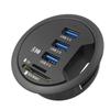 USB-концентратор, крепление на столе, розетка USB 3.0, 3 порта с картридером для ПК/планшета, USB-разветвитель