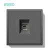 BSEED EU Large Button Wall Switches 1/2Gang 2Way 16A Wall Power Sockets Dual USB Phone Charge Port 5V Gray Home E-Series