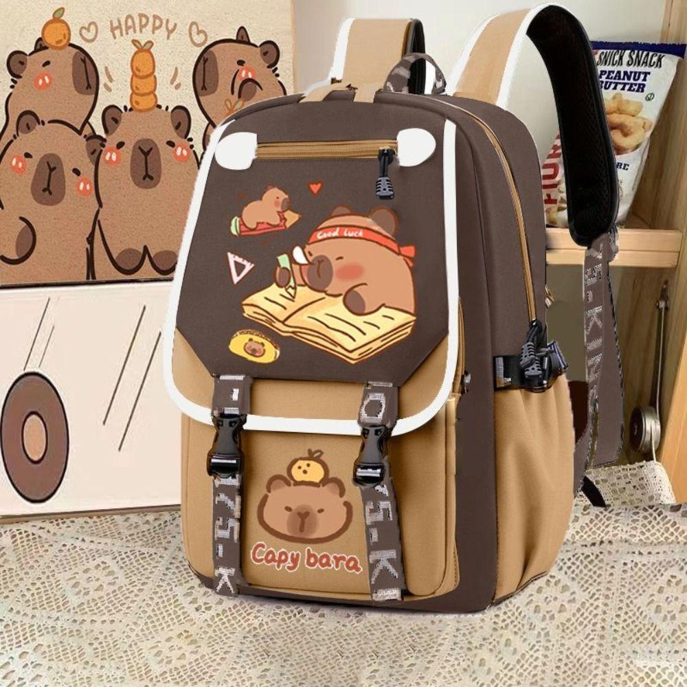 Oxford Cloth Capybara Backpack Waterproof Children's Backpack Cartoon Animal School Bag Gifts
