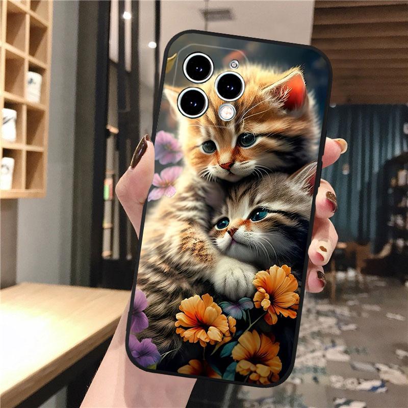 Чехол для телефона с милым котенком и котом для iPhone Samsung Galaxy Redmi Xiaomi Oppo OnePlus Note SA 7 8 9 10 11 12 13 14 20 21 22 23 53 54 Pro Max Plus Ultra