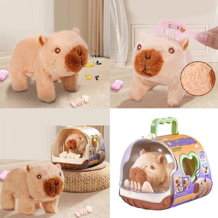 Sounding Animal Electric Pet Plush Capybara Toy with Simulation Movement Raise a Pet Toy for Kids and Toddler Fun Gift