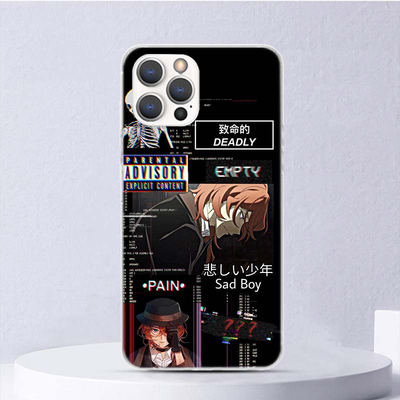 Мягкий чехол Bungo Stray Dogs Накахара Чуя для iPhone 16 17 Air 16E 15 Plus 11 12 13 Mini 14 Pro Max Чехол для телефона Apple 7 8 SE Co