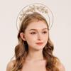 Обруч для волос Crystal Goddess Halo Солнце Барокко Жемчужина Обруч для волос Крестная мать Тиара Корона Лолита Аксессуар