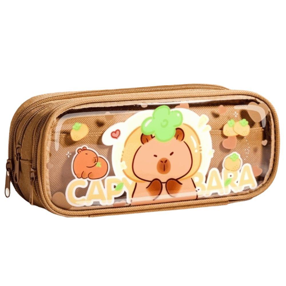 Cute Panda Pencil Box Large Capacity Girls Stationery Pen Bag Capybara Pencil Case Students