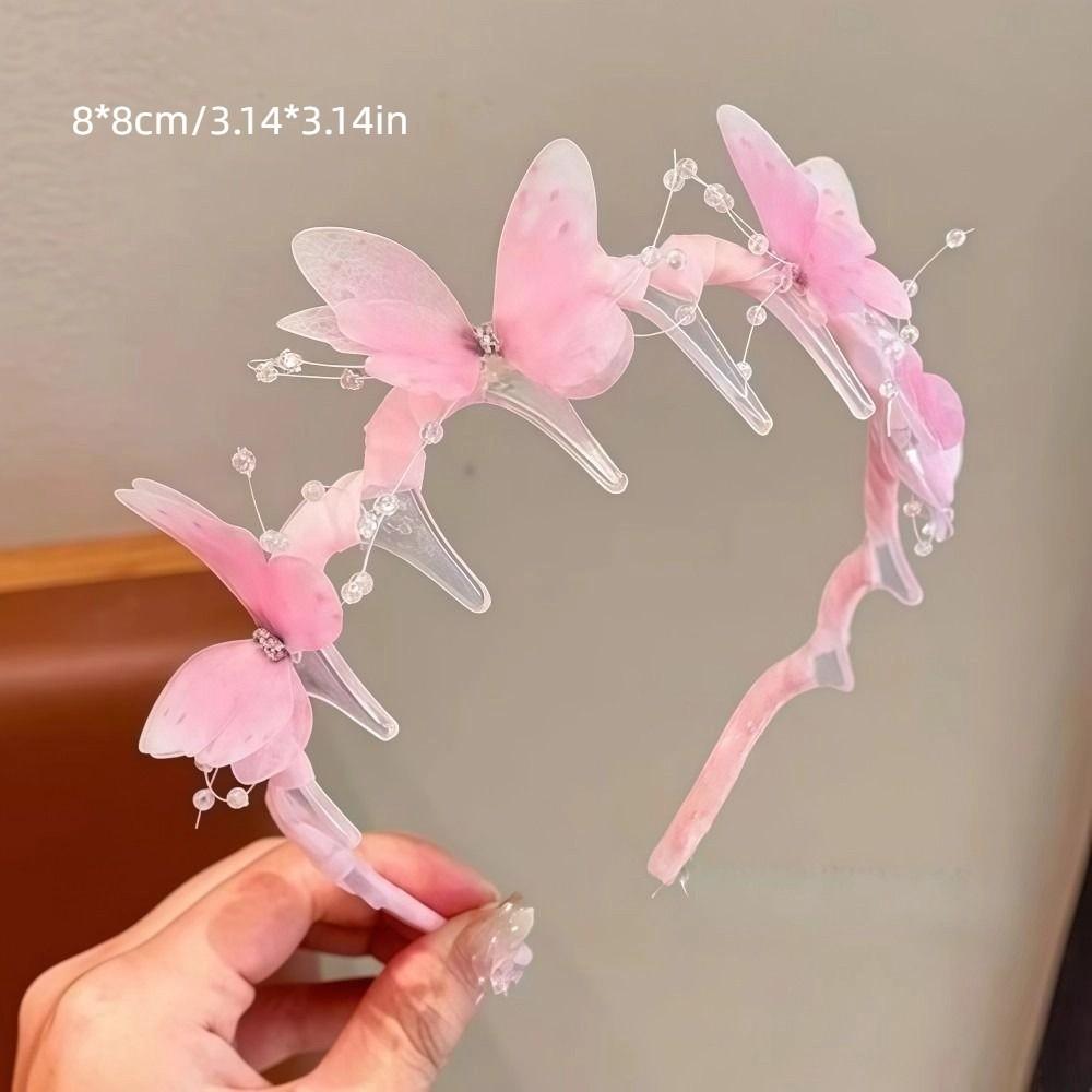 Cute Children Streamer Hair Hoop Shiny Fairy Pearl Hairband Gifts Princess Headband for Kids Girls