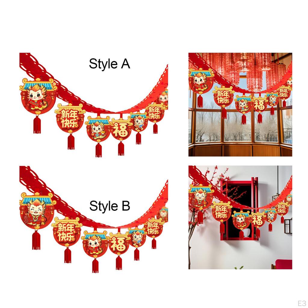 Chinese Dragon Year Garland - 3 Meter Length with 12 Delightful Charms