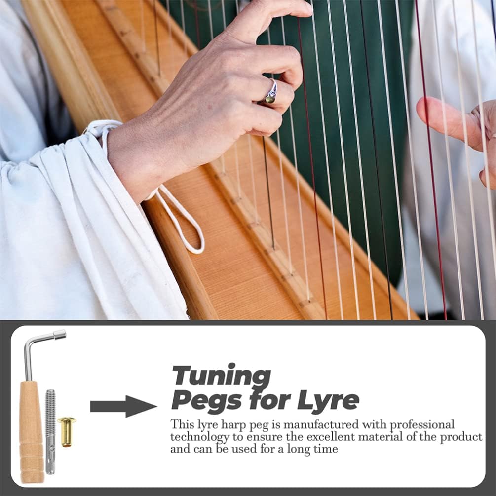 Milisten 16 шт. колки с L-образным ключом для настройки и латунными заклепками, колки для лиры, цитры, клавесина, дульцимера и других