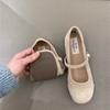 Туфли в стиле ретро с неглубоким горлом для девочек 2025 года, весна и осень, новые французские туфли с мягким плоским дном и надписью «Мэри Джейн»