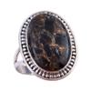 Natural Black Copper Turquoise Gemstone 925 Solid Sterling Silver Ring S.8 m7P42
