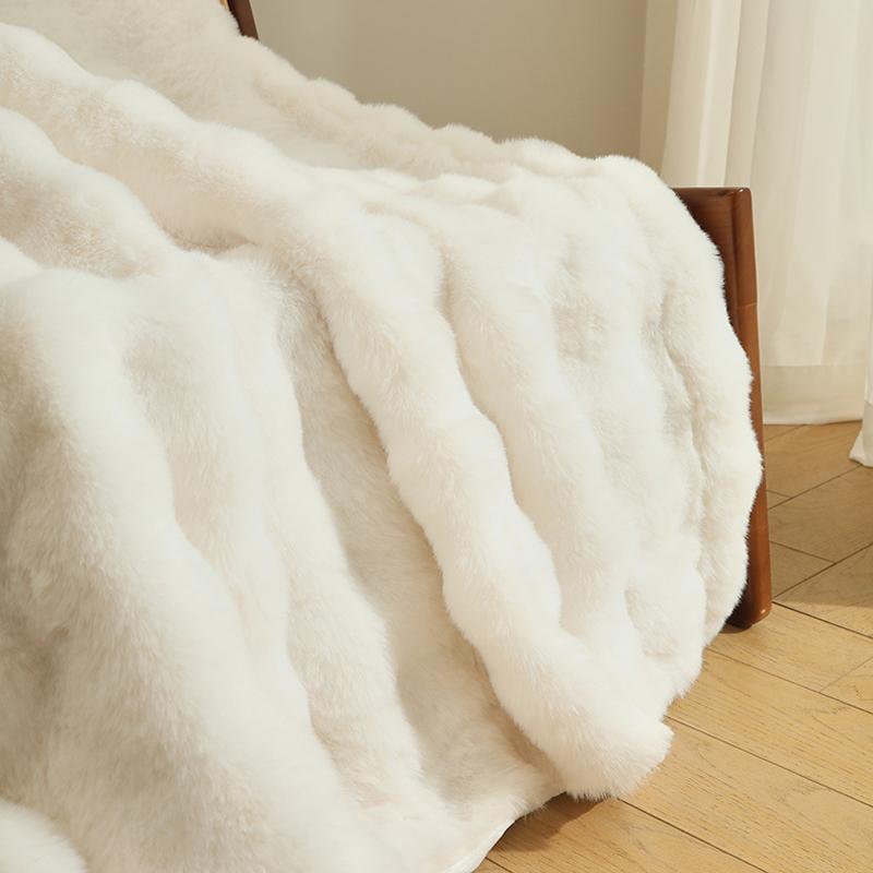 High-end Artificial Rabbit Hair Winter Warm Blanket Thickened Warm Sofa Blanket