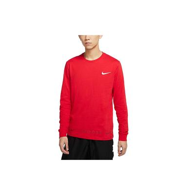Спортивная одежда Swoosh Повседневная футболка с длинным рукавом с круглым вырезом Мужские топы Университетский красный DA0336-657