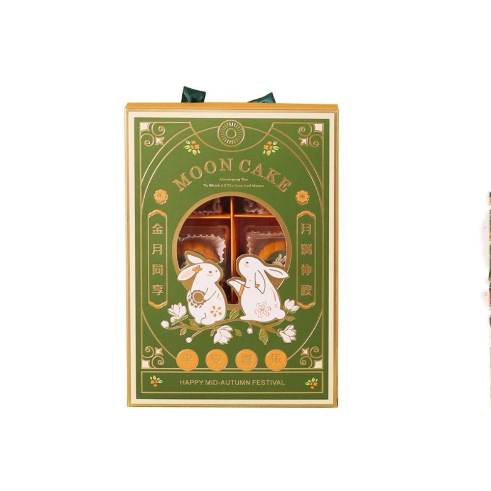 Прочные коробки для упаковки лунных пряников с бронзовым покрытием, подарочная коробка для десертов ручной работы, белая картонная коробка для хрустящего печенья с яичным желтком