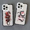 Прозрачный чехол для телефона с цветочным узором и змеей для iPhone 11 14 Pro Max 13 12 Pro Max X XR XS SE2 14 8 7 Plus Прозрачная задняя крышка Fundas