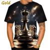 Мужская повседневная футболка с коротким рукавом Chess Series с 3D-принтом, летние мужские футболки больших размеров
