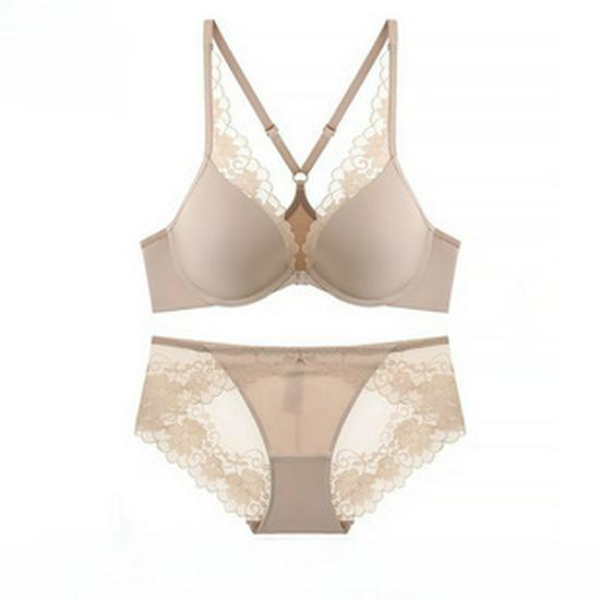 Европейский и американский сексуальный кружевной хлопковый комплект бюстгальтера - Удобный, Дышащий, С поддержкой, Женское нижнее белье больших размеров