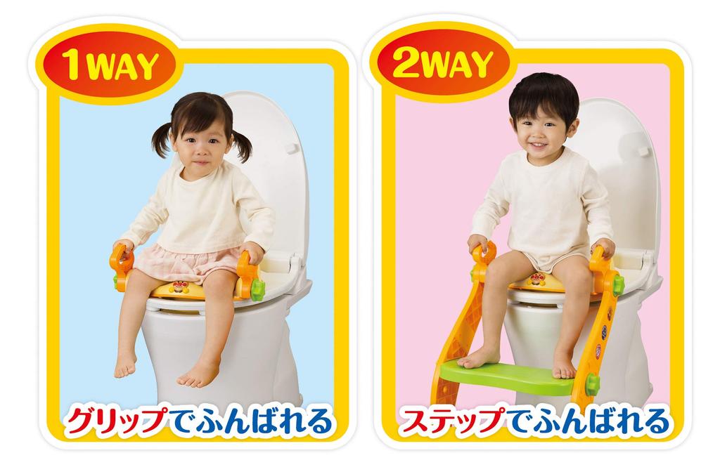 Agatsuma Anpanman Auxiliary Toilet Seat with Step 1 Piece 2-way (x 1)