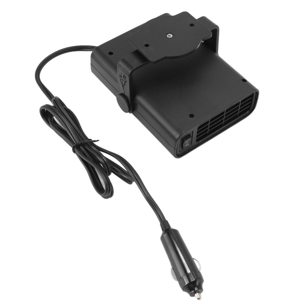 24V Car Fan Heater ABS Quiet 360 Degree Adjustable with Cigarette Lighter Plug Car Windscreen
