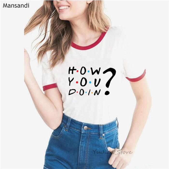 2024 Summer Tops Friends Tshirt Unisex Graphic Print T Shirt Femme Friends Tv Show Tshirt Female Bff Tumblr Tops Tees