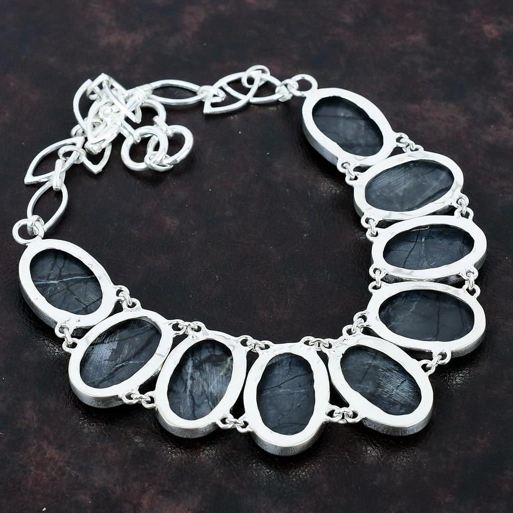 Picasso Jasper Necklace Handmade Gemstone Necklace 925 Sterling Silver Necklace Adjustable Chain Necklace Picasso Jasper Jewelry For Gifts