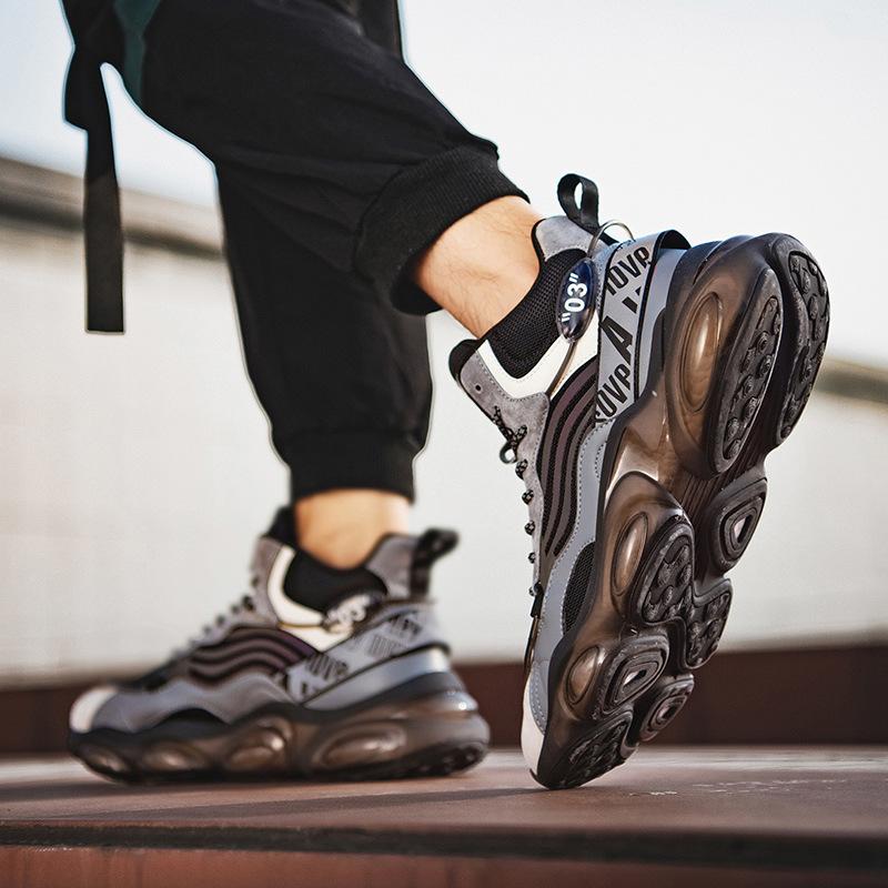 Осень и зима новые светящиеся мужские туфли для папы большого размера легкие сетчатые кроссовки для бега на открытом воздухе легкие спортивные туфли для мужчин