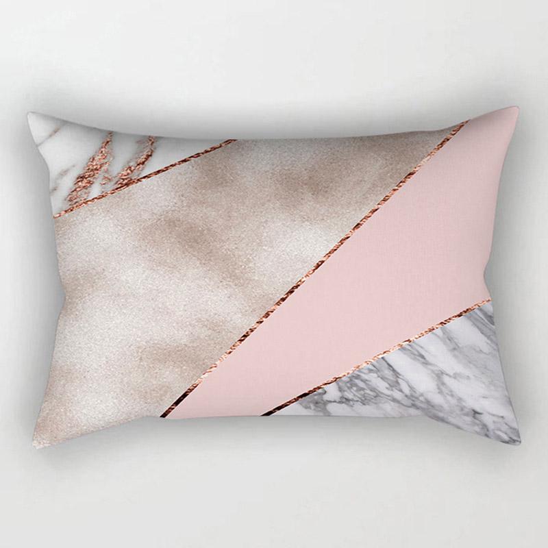Trendy Unisex Popular Home Textile 30x50cm High Quality Decorative Pillow Covers 1PC Hot Sale Cushion Covers For Sofa Rose Golden Pink Geometric