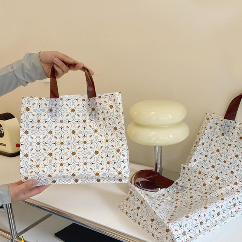 5 шт. сумка для магазина одежды утолщенная женская упаковочная сумка винтажная цветочная сумка-тоут подарочная сумка для покупок хранение