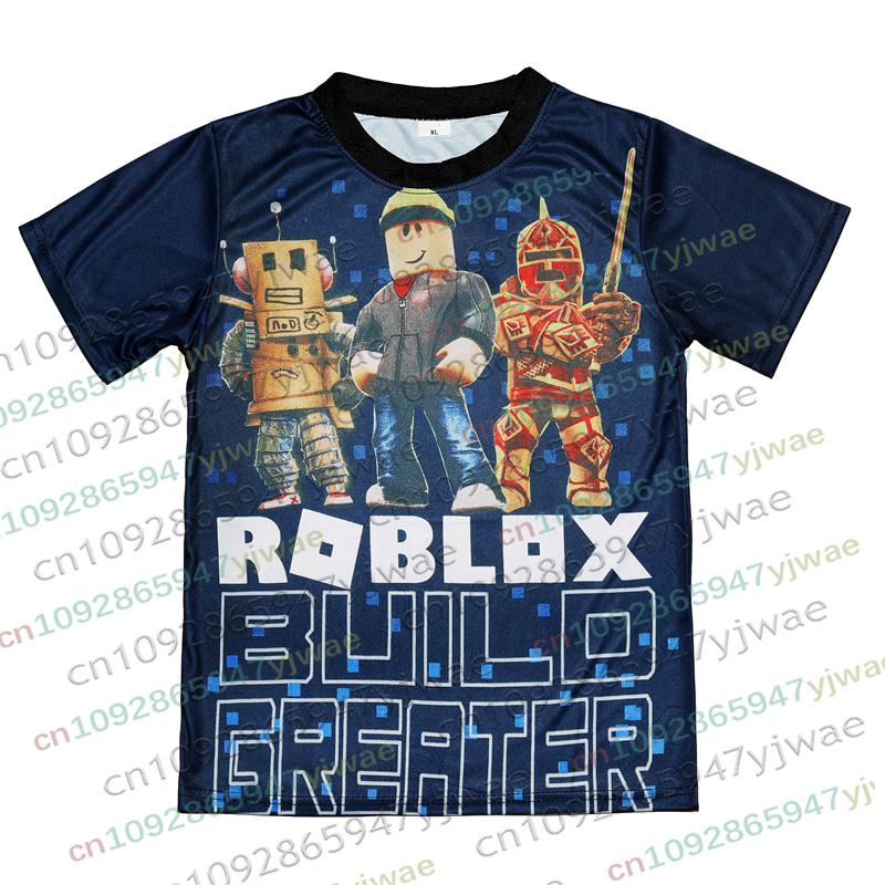 Roblox Игра Детская Косплей Футболка Мальчики Девочки Мультяшная Спортивная Повседневная Дышащая Скругленный вырез Короткий рукав Летняя Детская Одежда Подарок