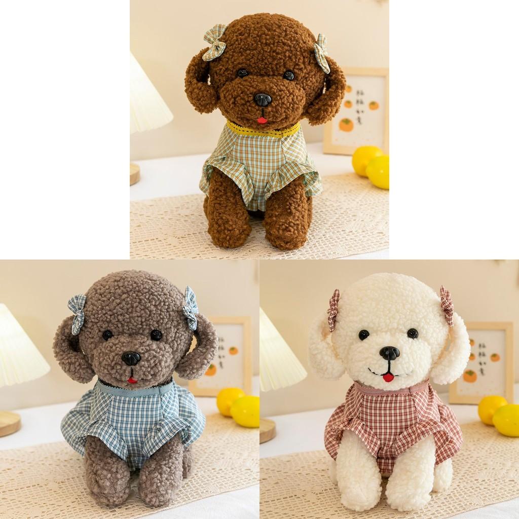 Adorable Teddy Dog With Dress Plush Toy Animal Stuffed Doll Kids Decoration Gift