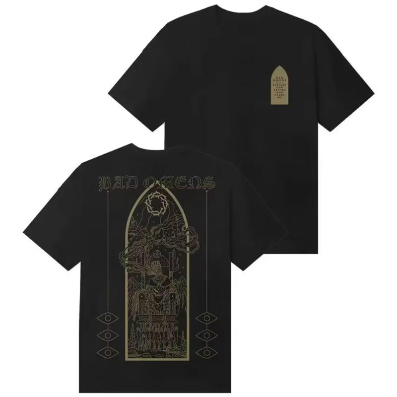 Bad OUnisexs Band Metal Core Rock American Retro Casual Loose Print Unisexs and Womens Cotton Shortsleeved Tshirt Summer T Shirt