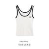 Kaslead New Women Clothes Western Style Fashion Sling Button Decoration Sleeveless Top 5644809