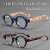 Men'S New Fashion Retro Round-Frame Reading Glasses Unisex New Classic Hd Lenses Anti-Blue Light Presbyopia Glasses 0 To +4.0