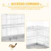 Metal Bird Cage with Perches, Food Bowls and Handle, 60x41x41cm