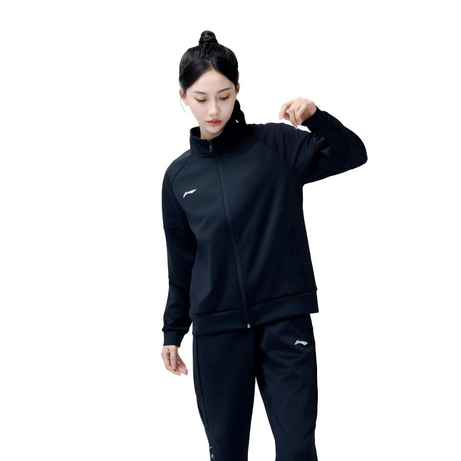 Li Ning Серия Настольный теннис Модный спортивный Удобный дизайн Повседневный Универсальный Кардиган с высоким воротом Толстовка Женская толстовка AWDR750-4