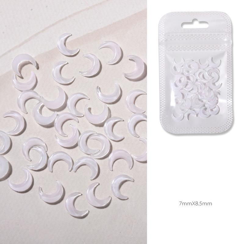 50Pcs Ice Transparent Moon Star 3D Nail Jewelry Resin Nail Ornament Nail Art Decoration