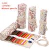 1Pcs Sketch Cloth Pencil Case 12/24/36/48/72 Holes Paint Brush Bag Pencil Roll  Painting Stationery