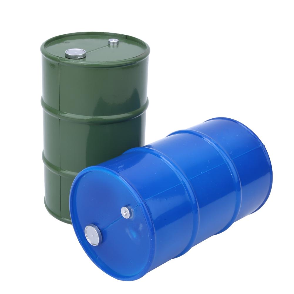 2PCS Simulation Metal   Oil   Container Decoration Fit for 1Celsius10 RC Crawler(  )