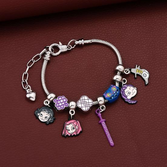 Браслет в стиле Охотников на демонов, цинковый сплав, эмаль, кошачьи шармы, змеиная цепочка, устойчивый к выцветанию, легкий, готическая фэнтези бижутерия, аксессуары