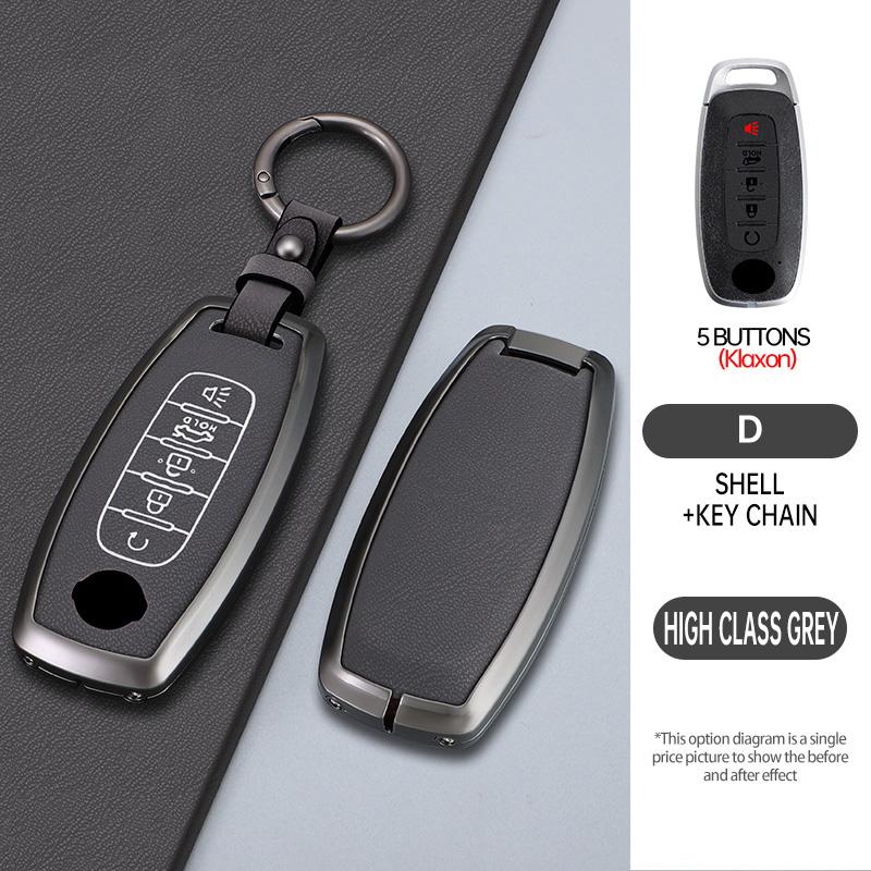 3 4 Buttons Zinc Alloy Car Shell for Nissan X-trail T33 Qashqai J12 Teana Altima Ariya 2022 2023 Key Case Cover Holder Keychain