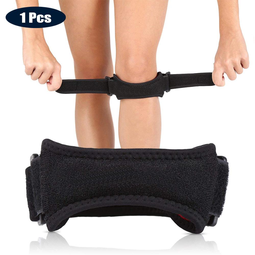 1Piece Adjustable Patella Knee Strap with Double Compression Pads Knee Support Running Basketball Football Cycling Tennis Yoga