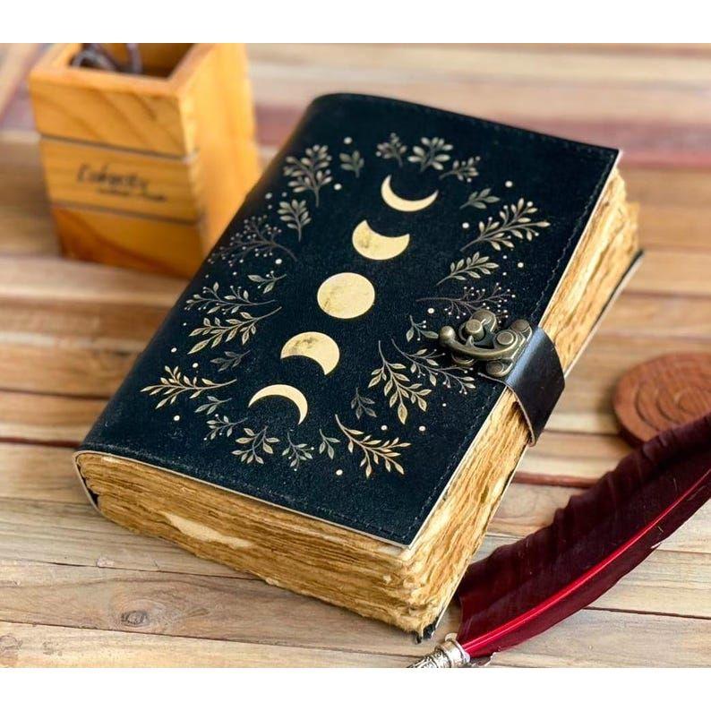Журнал из кожи Sun Moon для мужчин и женщин Antique hademade Decle Edge pepar Leather Traveling Sketchbook For Men Women