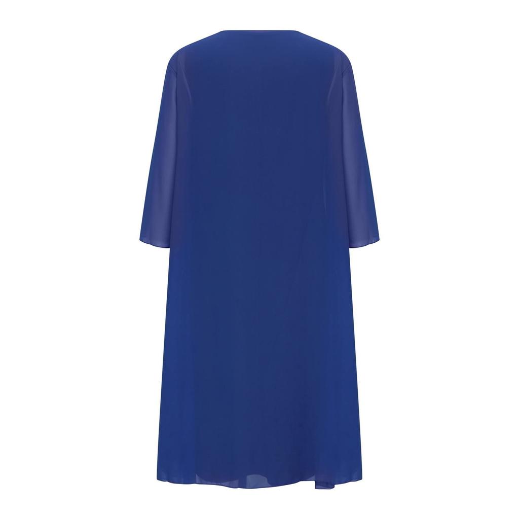 Ladies Tank Top Sleeveless Printed Dress Chiffon Cardigan Set Holiday Dress For Women