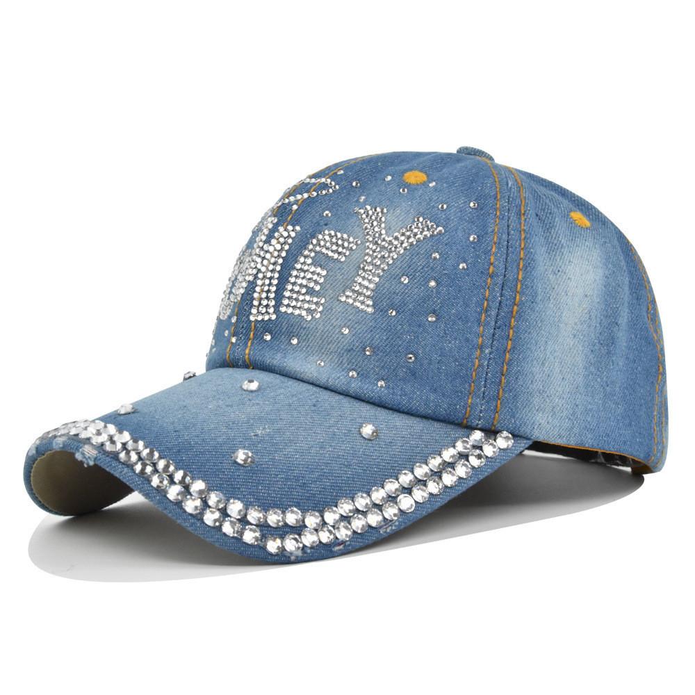 Casual Cowboy Velvet Baseball Cap With Heart-shaped Five-pointed Star Embroidery And Adjustable Fit