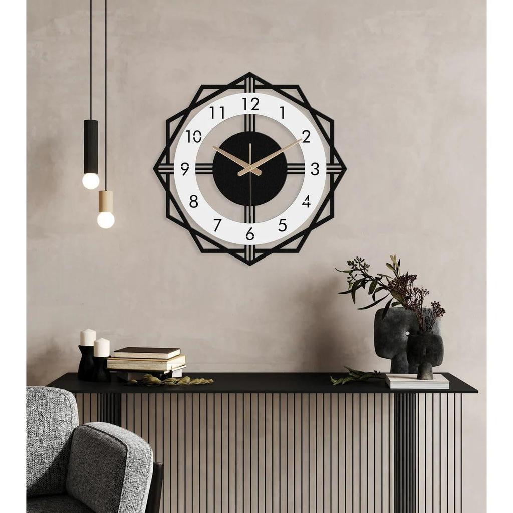 Стильные металлические аналоговые настенные часы для гостиной, спальни, кухни, дома и прихожей | Антикварные причудливые большого размера современные настенные часы для домашнего декора (50см)