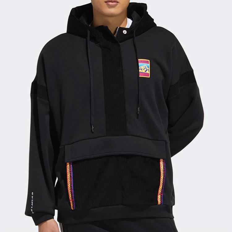 Adidas Originals Trefoil ADV Hoodie Athleisure Pullover Мужская толстовка с капюшоном черная GV0929